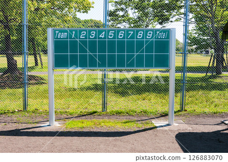 棒球記分板棒球球場球場 126883070
