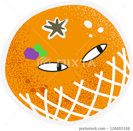 Orange with Eyes Vibrant Fruit Character 126883188
