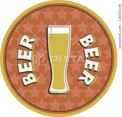 Pub Beverage Coaster Illustration Design 126883196