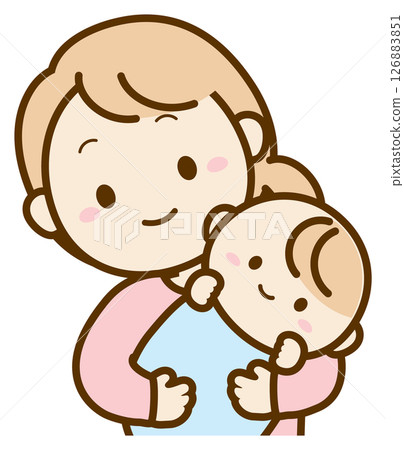 A mother holding a baby A mother holding a baby 126883851