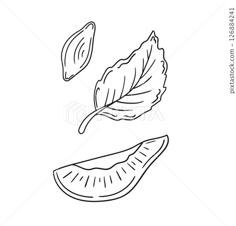 Illustration in hand draw style. Icon, sign, sticker, pin, logo 126884241
