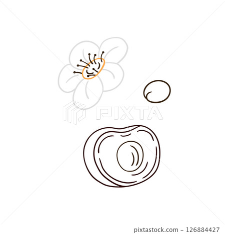 Illustration in hand draw style. Icon, sign, sticker, pin, logo 126884427
