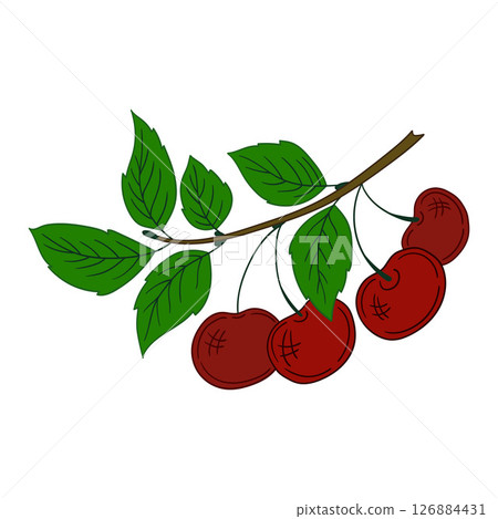 Illustration in hand draw style. Icon, sign, sticker, pin, logo 126884431