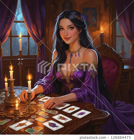 Fantastic beautiful fortune teller 126884473