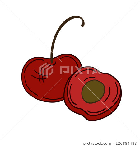 Illustration in hand draw style. Icon, sign, sticker, pin, logo 126884488