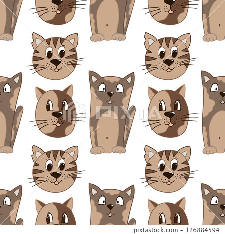 Seamless cute pattern. Pattern for textiles in hand draw style Seamless cute pattern. Pattern for textiles in hand draw style 126884594