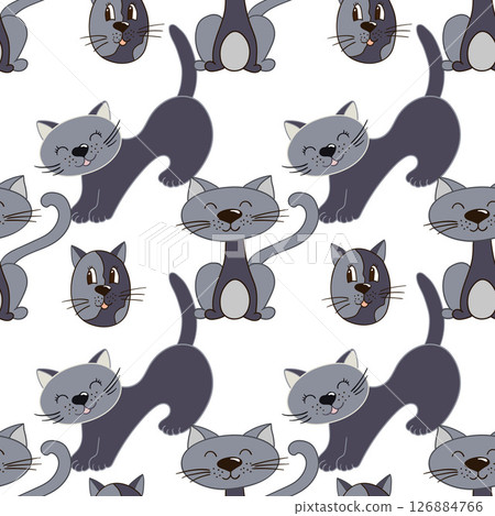 Seamless cute pattern. Pattern for textiles in hand draw style Seamless cute pattern. Pattern for textiles in hand draw style 126884766