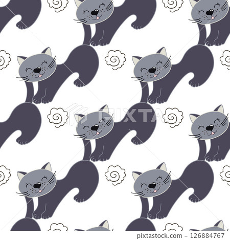 Seamless cute pattern. Pattern for textiles in hand draw style Seamless cute pattern. Pattern for textiles in hand draw style 126884767