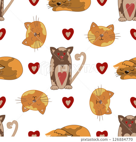 Seamless cute pattern. Pattern for textiles in hand draw style 126884770