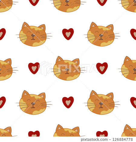 Seamless cute pattern. Pattern for textiles in hand draw style Seamless cute pattern. Pattern for textiles in hand draw style 126884778