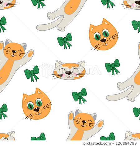 Seamless cute pattern. Pattern for textiles in hand draw style Seamless cute pattern. Pattern for textiles in hand draw style 126884789