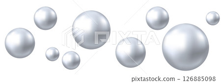 Chrome, silver or aluminum  3d sphere. 126885098