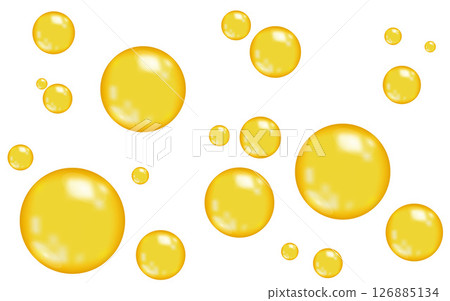 Yellow bubble on white background. 126885134