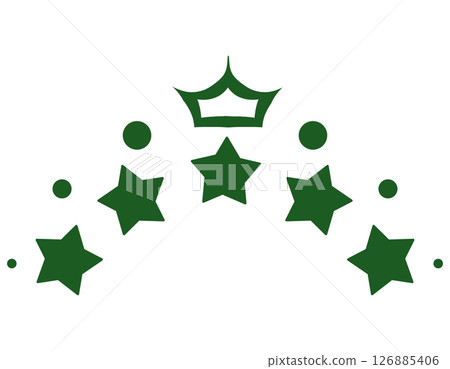 Green star and crown Green star and crown 126885406