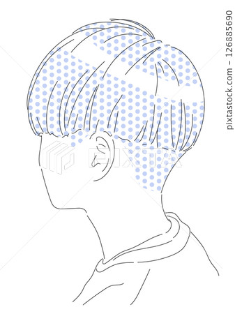 Simple and stylish illustration of heavy men's mash hairstyle Simple and stylish illustration of heavy men's mash hairstyle 126885690
