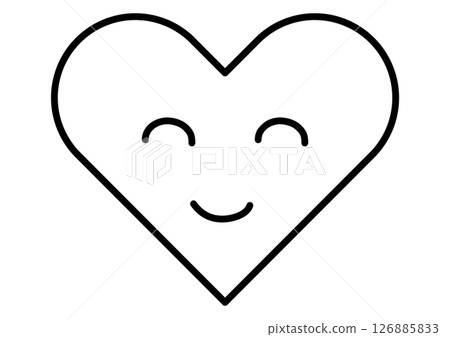 Smiling heart icon 126885833