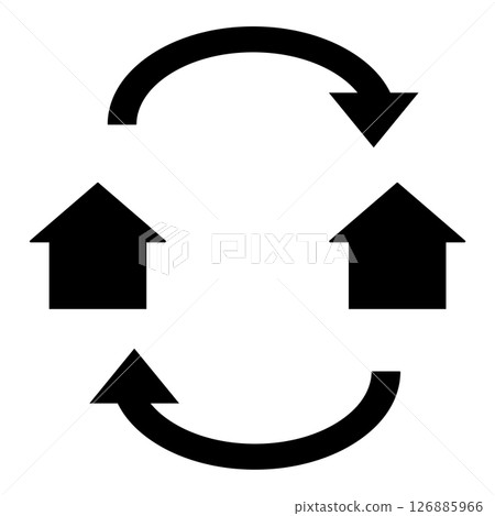House and home cycle arrow icon House and home cycle arrow icon 126885966
