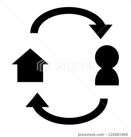 人和家庭循環週期箭頭圖標 人和家庭循環週期箭頭圖標 126885968