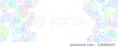 Retro fireworks illustrations like those used in yukata and tenugui cloths Retro fireworks illustrations like those used in yukata and tenugui cloths 126886025