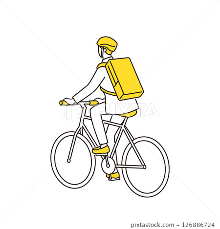 一名戴著頭盔騎自行車的男子 126886724