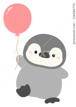 Cute penguin and balloon 126886779