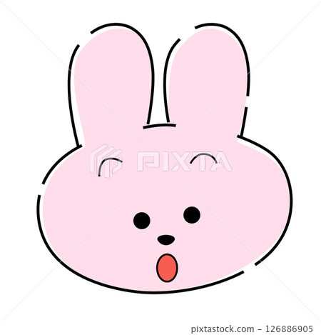 45幅驚訝的粉紅兔子插畫 126886905