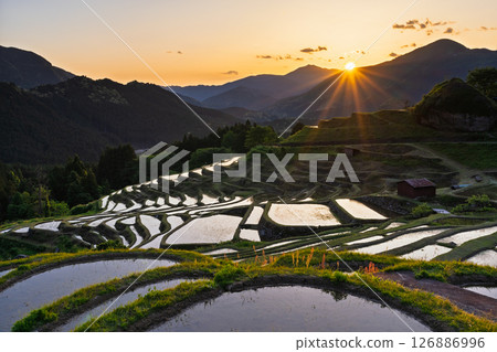 <Mie Prefecture> Sunset at Maruyama Senmaida 126886996