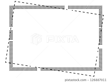 Black dots and dotted lines broken square intersecting frame background Black dots and dotted lines broken square intersecting frame background 126887011