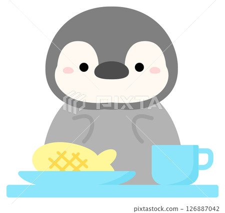 Penguins eating lunch 126887042