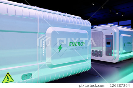 Energy storage systems or battery container units in factory 126887264