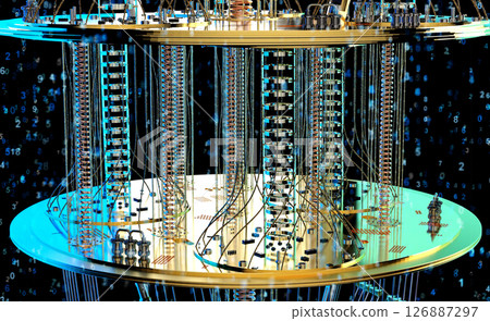 Quantum computer machine close up 126887297