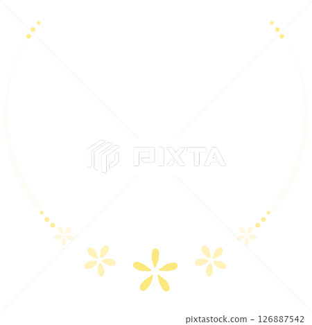 Light yellow flower and round circle frame Light yellow flower and round circle frame 126887542