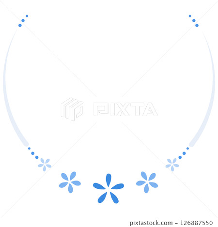 藍色的花和圓圈框架 藍色的花和圓圈框架 126887550