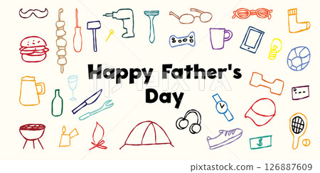 Colorful doodle icons celebrating father s day 126887609