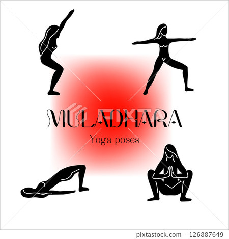 Silhouette Yoga poses to active and balance Silhouette Yoga poses to active and balance 126887649