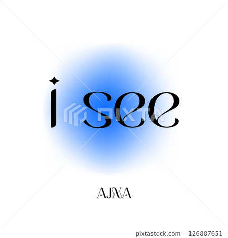 Ajna chakra symbol with vibrant blue glow and Ajna chakra symbol with vibrant blue glow and 126887651