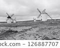 a group of white wind mill in rural landscape a group of white wind mill in rural landscape 126887707