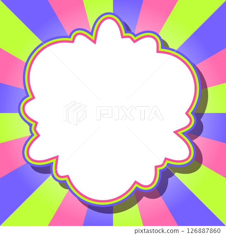 Sunburst and frame background, pop design, square size 126887860