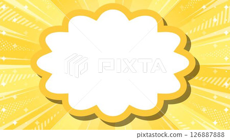 Sunburst and frame background, focused lines and glitter decoration, pop design 126887888