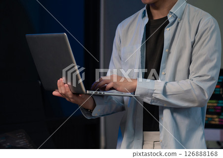 Development programmer male working in website a software and coding technology. Development programmer male working in website a software and coding technology. 126888168