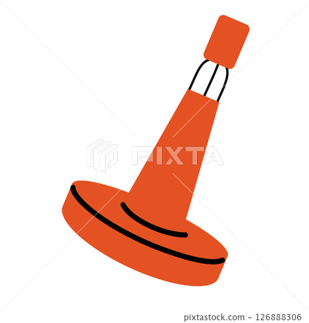 Illustration water buoy. Flat vector safety beach buoy. Swimming area limitation. 126888306