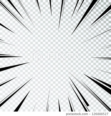 Manga lines. Comics book action. Speed lines frame. Vector carton retro 126888527