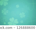 翠綠色的壁紙，上麵點綴著四葉草 126888600