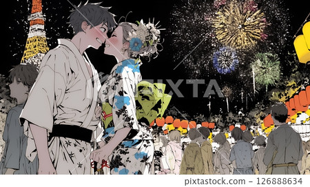 熱鬧的節慶之夜，節慶攤位鱗次櫛比 126888634