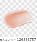 Pink lip balm stroke swatch. Skincare texture lip mask beauty product smear realistic vector illustration 126888757