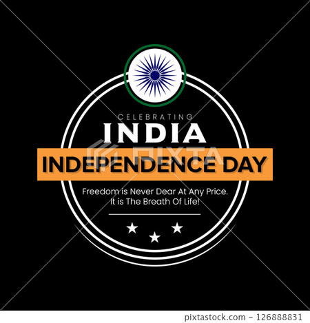 Happy India Independence Day - August 17th - Indian Flag Design Happy India Independence Day - August 17th - Indian Flag Design 126888831