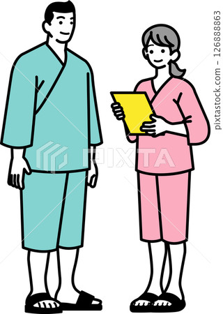 Men and women checking their health check list 126888863