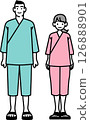 Men and women wearing examination clothes undergoing health checks 126888901