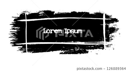 Monochrome Blot Frame hand drawn. Not AI. Vector illustration. 126889364