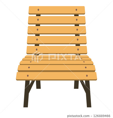 從正面看到的空木凳的向量插圖 126889466